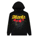 Sp5der Atlanta Star-Print Hoodie Black