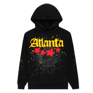 Sp5der Atlanta Star-Print Hoodie Black